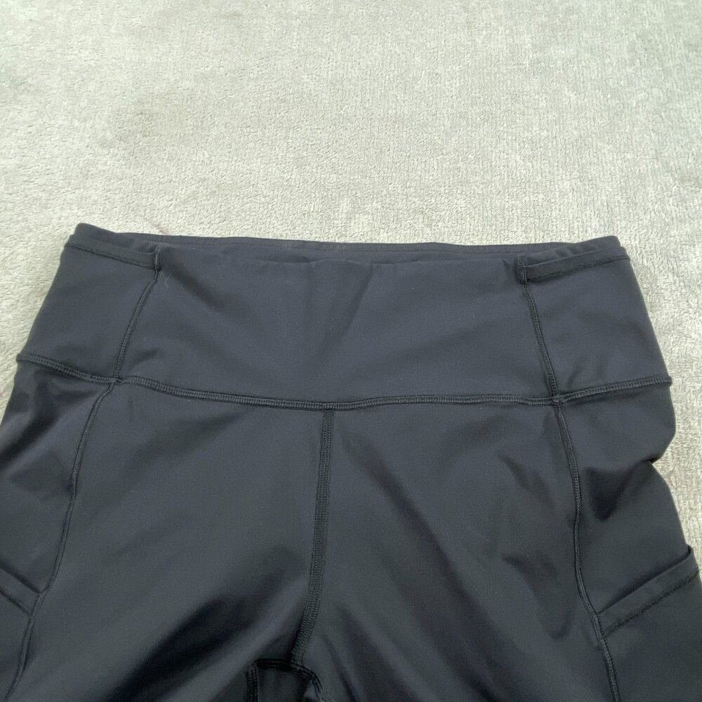 Lululemon Fast Free Crop II Nulux Pants Womens 10 Black Sweat Wicking Running - Picture 5 of 11